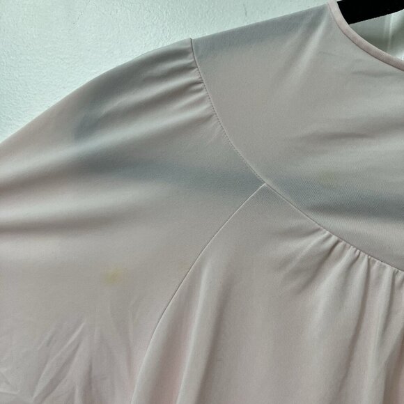 Vintage Shadowline Nightie Nightgown Robe Womens S Pink Lingerie Nylon 80s PJs - Picture 6 of 9